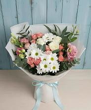 Букет цветов из:  Розы, Лизиантусы и Хризантемы в Никольское