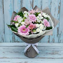 Букет цветов из:  Герберы, Альстромерии и Хризантемы в Никольское