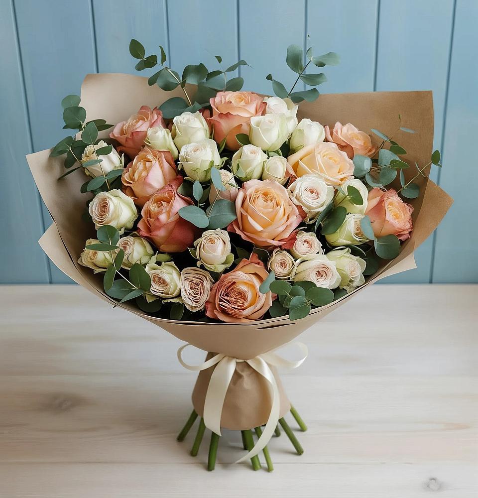 Букет цветов из: Альстромерии и Розы в Никольское