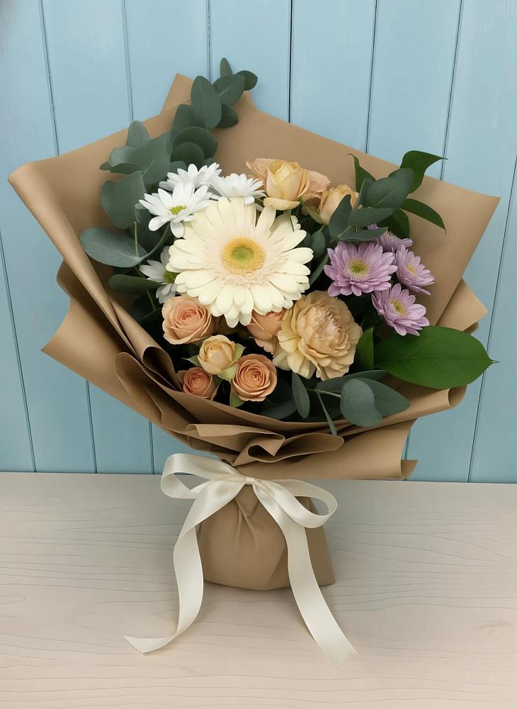 Букет цветов из: Герберы и Хризантемы в Никольское