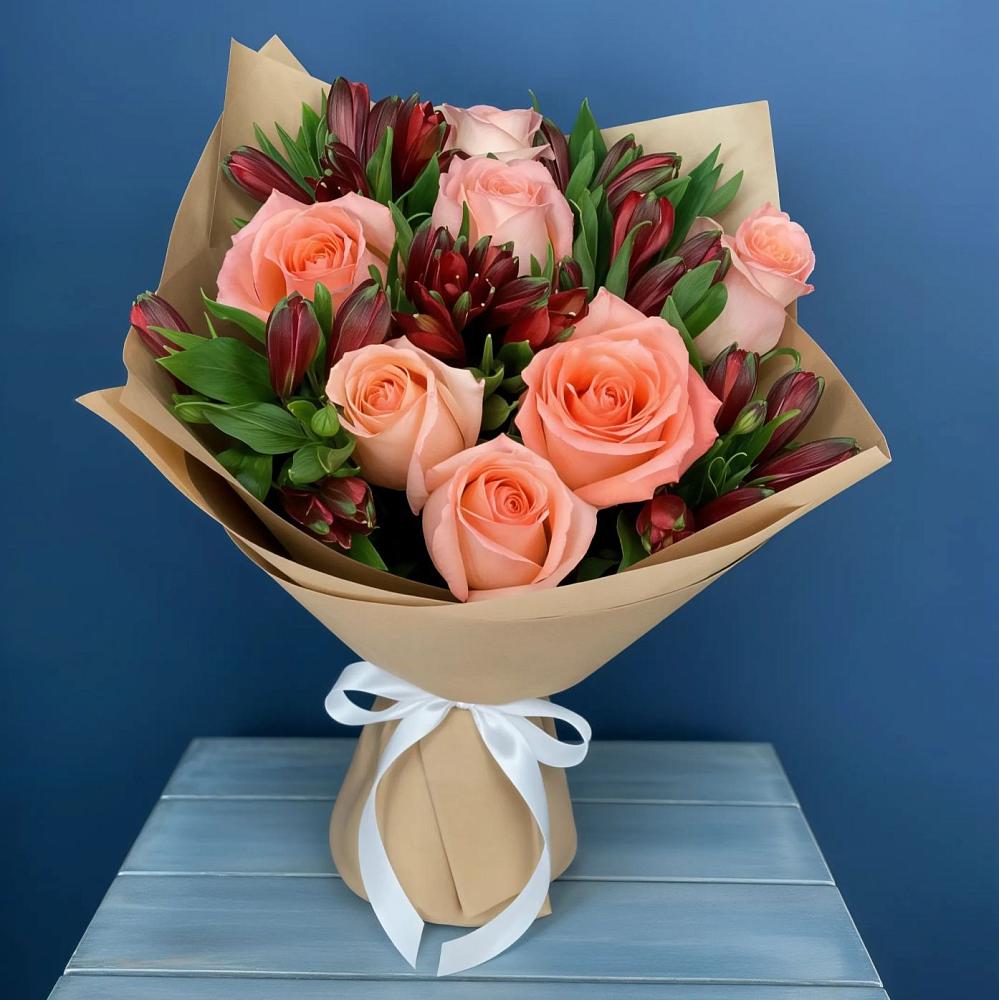 Букет цветов из: Розы и Альстромерии в Никольское