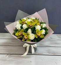 Букет цветов из:  Орхидеи и Розы #REPLACE_PRED# Никольское