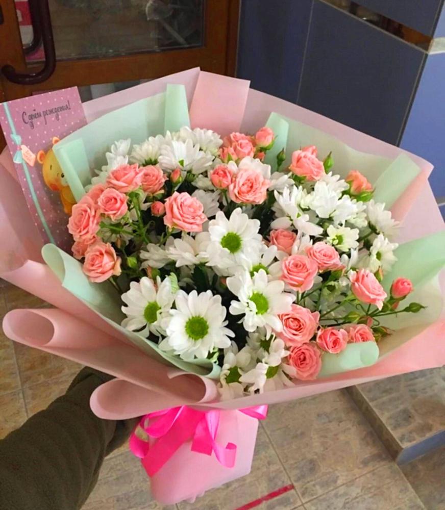 Букет цветов из: Розы и Хризантемы в Никольское