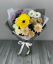 Букет цветов из:  Розы, Герберы и Хризантемы #REPLACE_PRED# Никольское