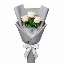Букет 3 белые розы в Никольское