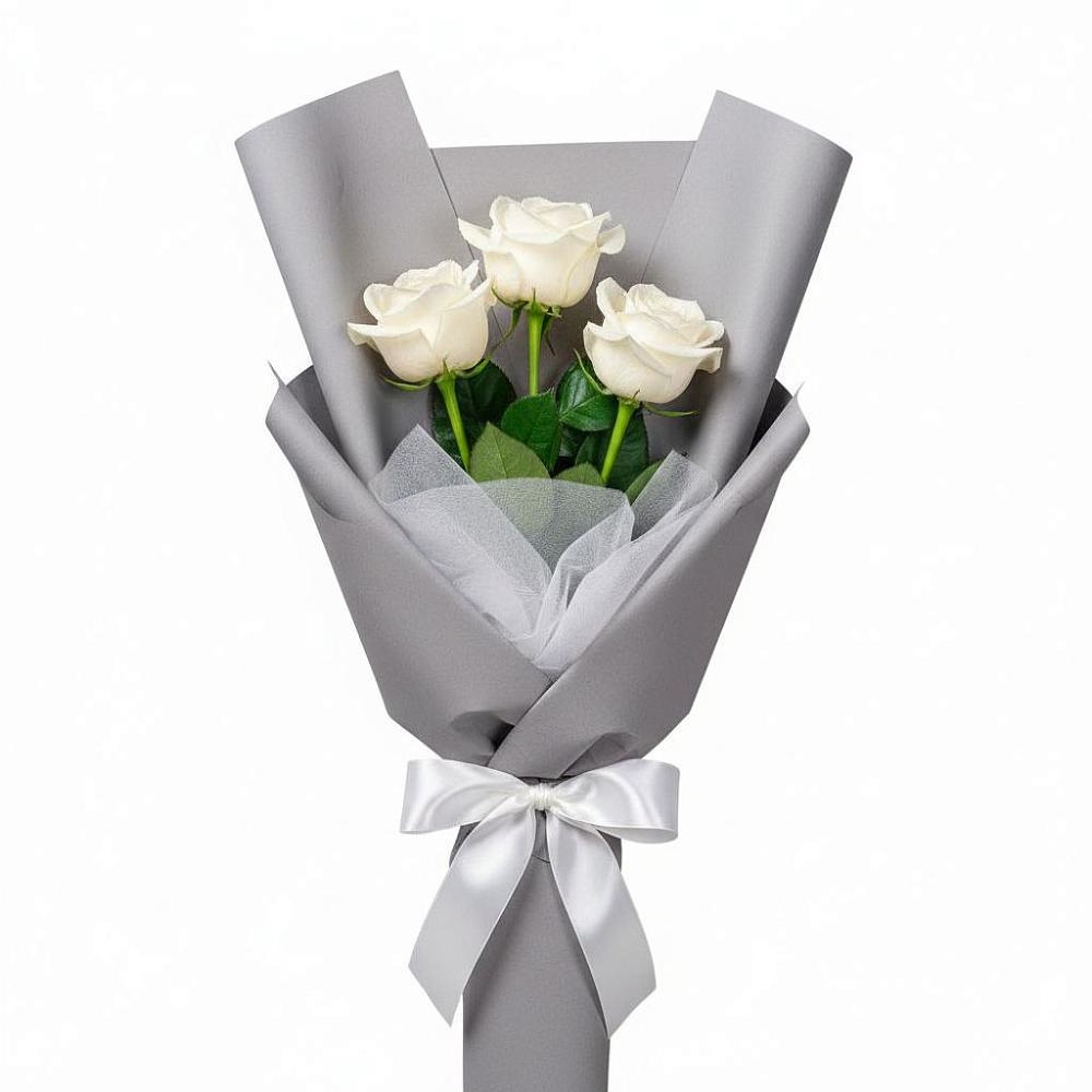 Букет 3 белые розы в Никольское