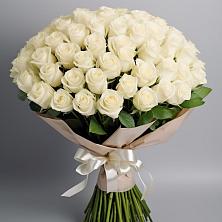 Букет 101 беля роза Белоснежка в Никольское